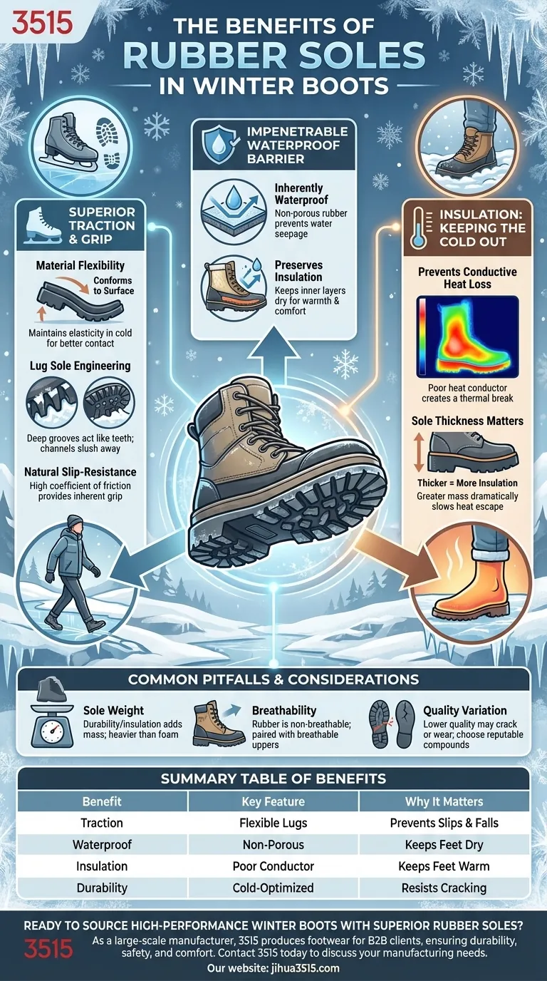 Quels sont les avantages des semelles en caoutchouc pour les bottes d'hiver ? Une adhérence et une chaleur supérieures Guide Visuel