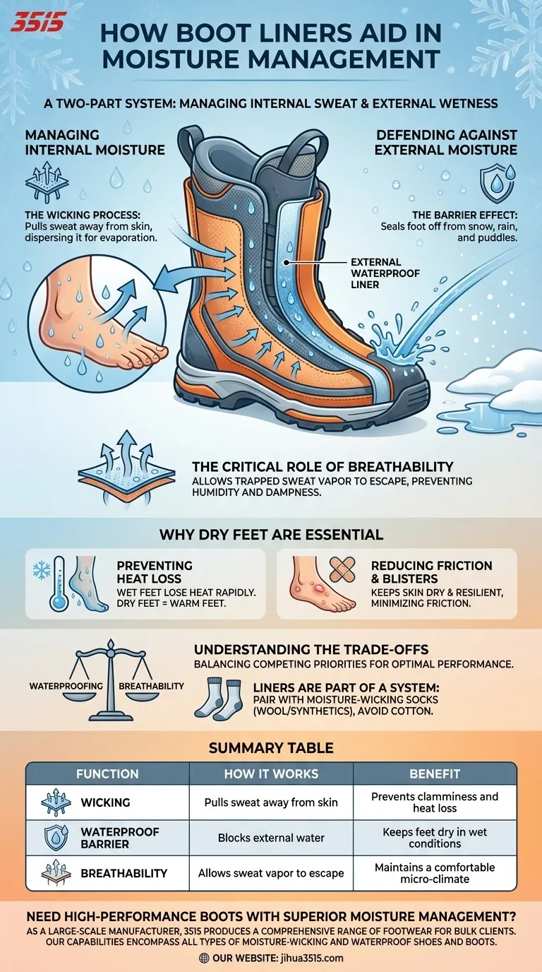 Comment les doublures de bottes aident-elles à gérer l'humidité ? La clé pour des pieds secs et confortables Guide Visuel