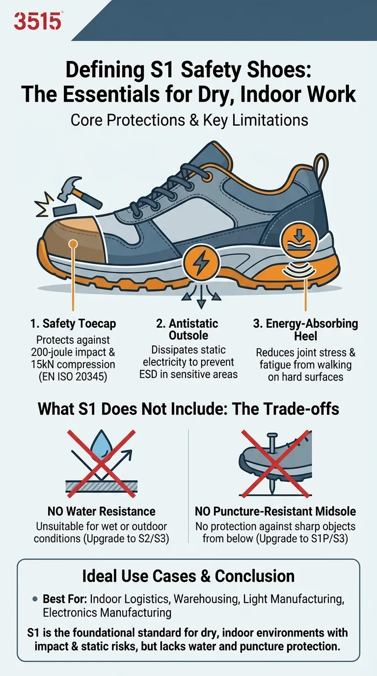 Quali sono le caratteristiche chiave delle scarpe antinfortunistiche S1? Una guida alla protezione essenziale sul posto di lavoro Guida Visiva
