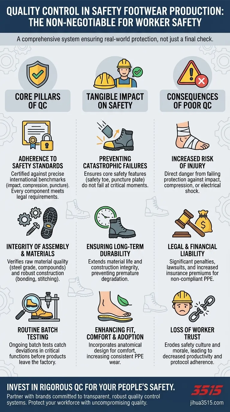 ¿Por qué es importante el control de calidad en el calzado de seguridad? Garantizando protección vital en el trabajo Guía Visual