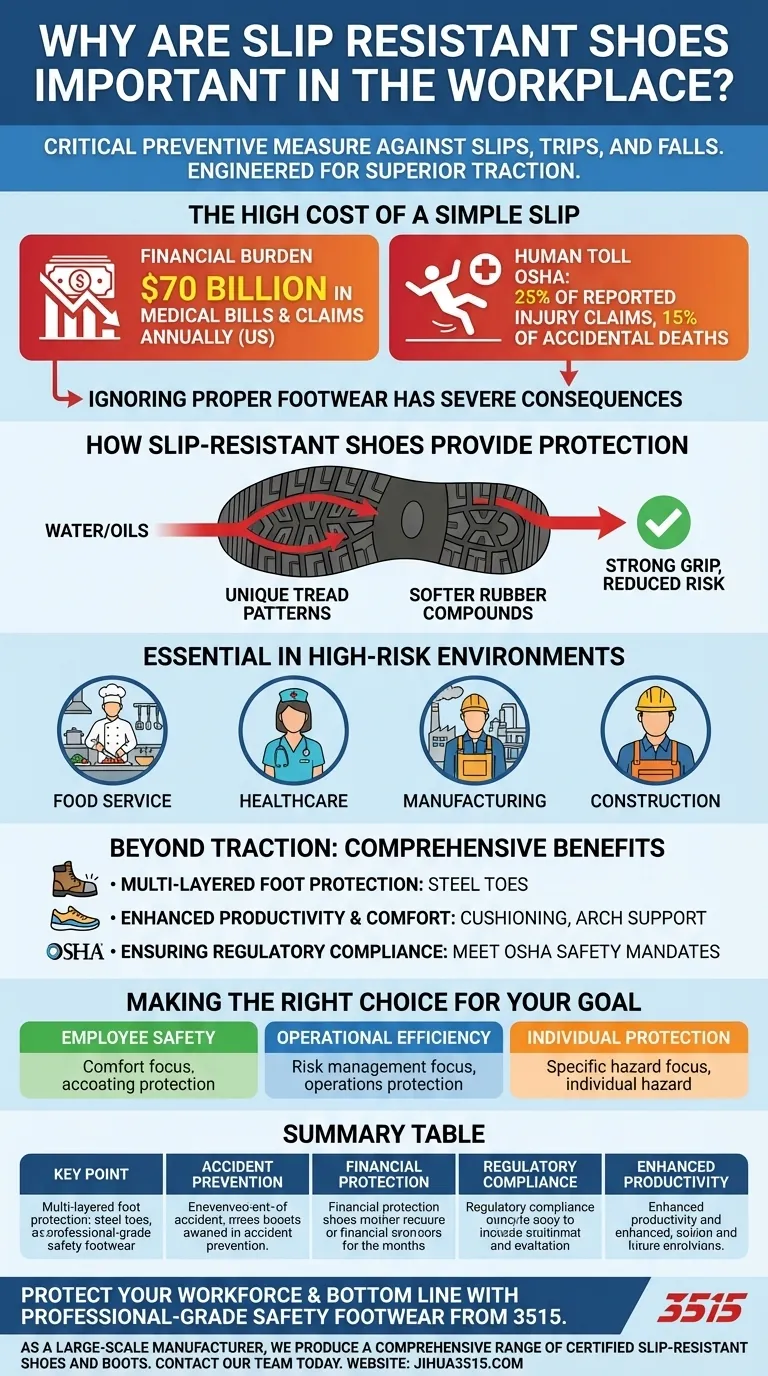 Pourquoi les chaussures antidérapantes sont-elles importantes sur le lieu de travail ? Prévenez les accidents coûteux et protégez votre équipe Guide Visuel