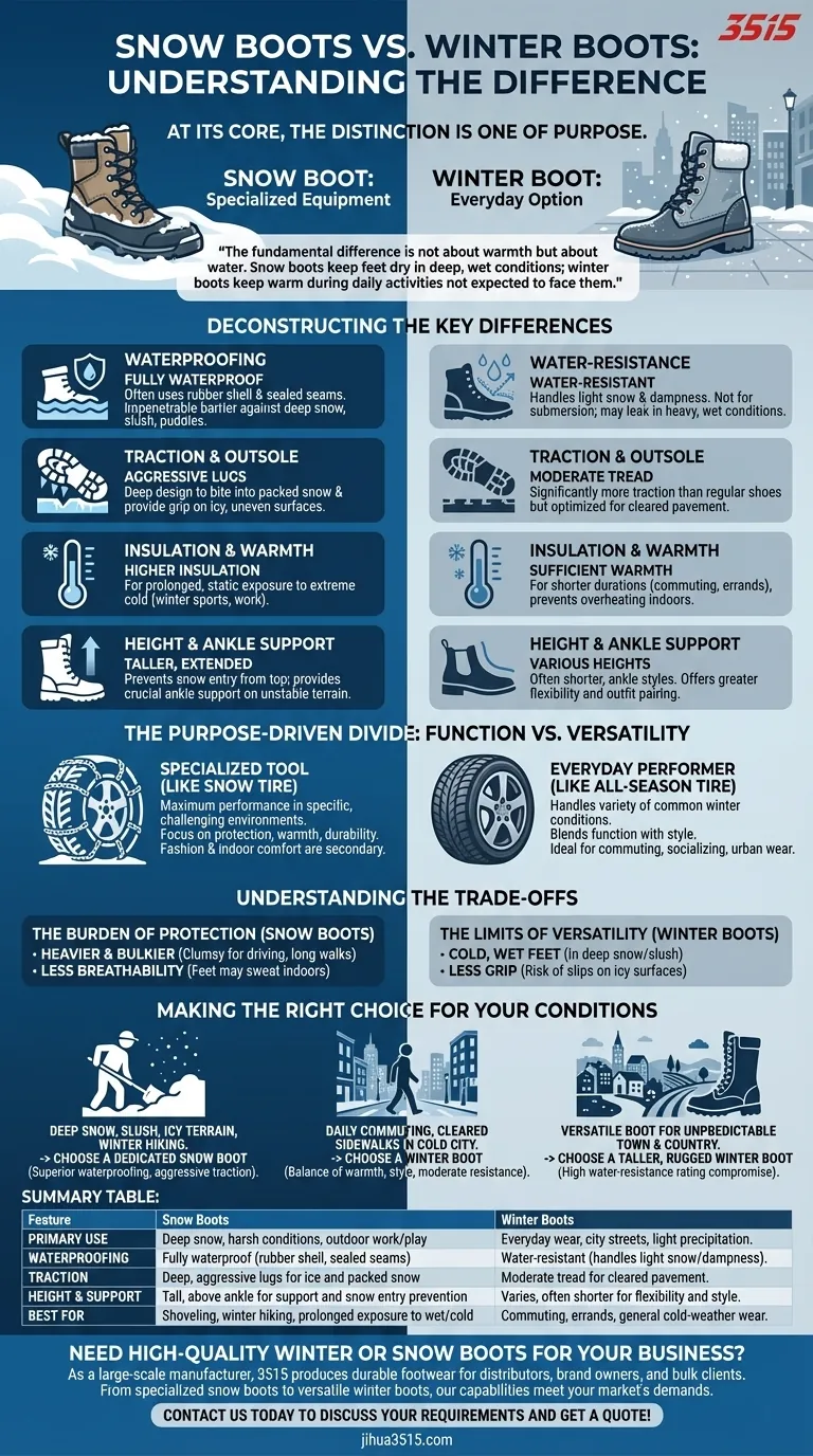Quelle est la différence entre les bottes de neige et les bottes d'hiver ? Comparaison des principales caractéristiques Guide Visuel