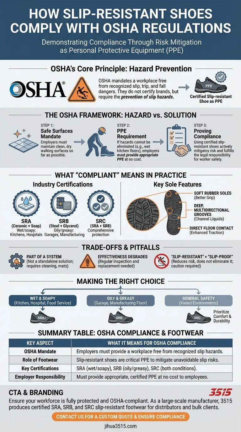 Comment les chaussures antidérapantes sont-elles conformes aux réglementations de l'OSHA ? Assurez une sécurité et une conformité complètes sur le lieu de travail. Guide Visuel