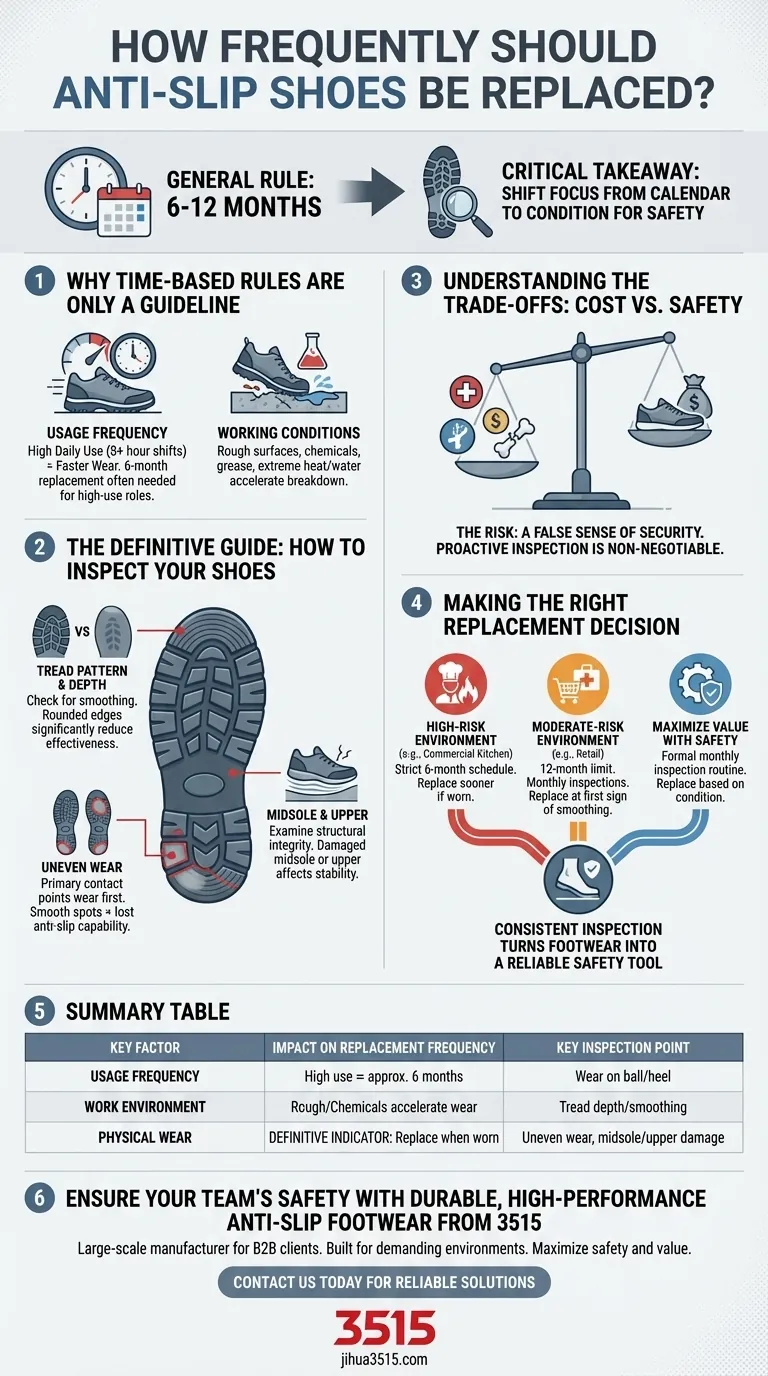 متى يجب استبدال الأحذية المضادة للانزلاق؟ دليل لزيادة السلامة والقيمة دليل مرئي