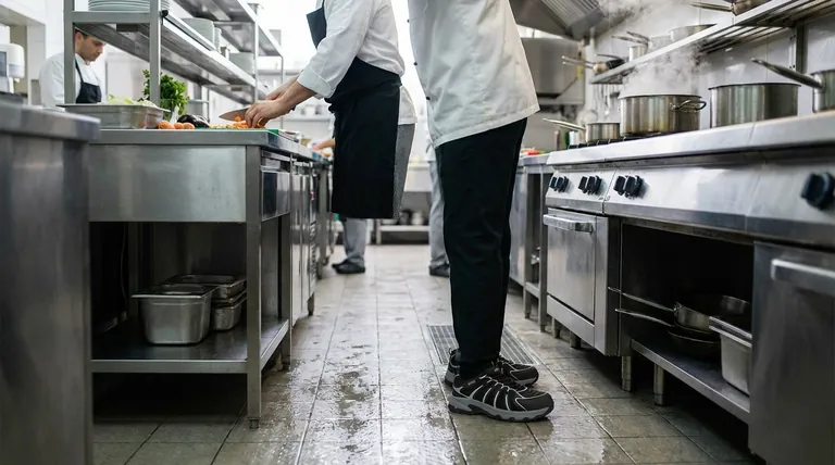 미끄럼 방지 신발은 아치 지지력을 제공합니까? 네, 안전과 하루 종일 편안함을 위해 제공합니다.