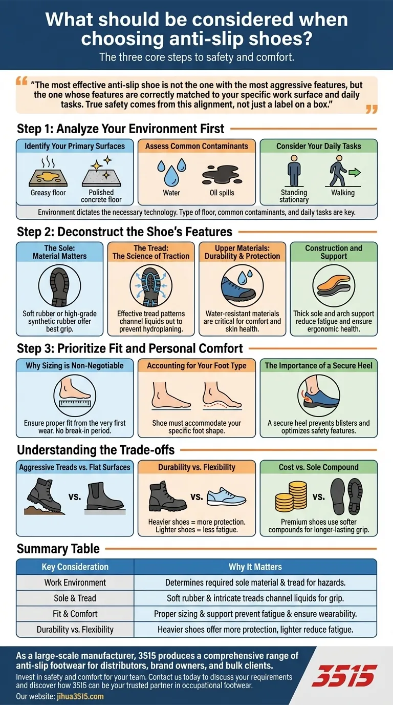 Que faut-il prendre en compte lors du choix de chaussures antidérapantes ? Un guide pour un ajustement parfait et une sécurité optimale Guide Visuel