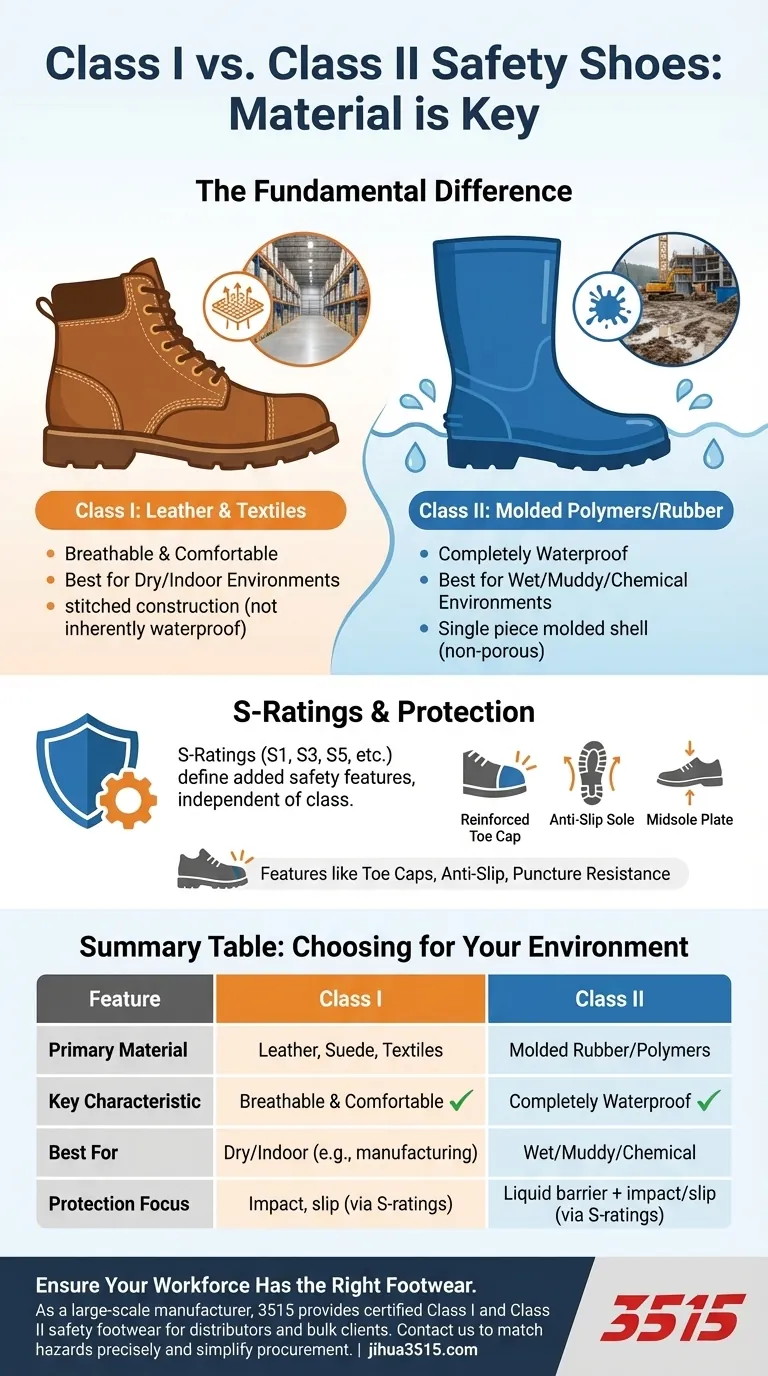 Quelles sont les principales différences entre les chaussures de sécurité de classe I et de classe II ? Choisissez la protection adéquate pour votre travail Guide Visuel
