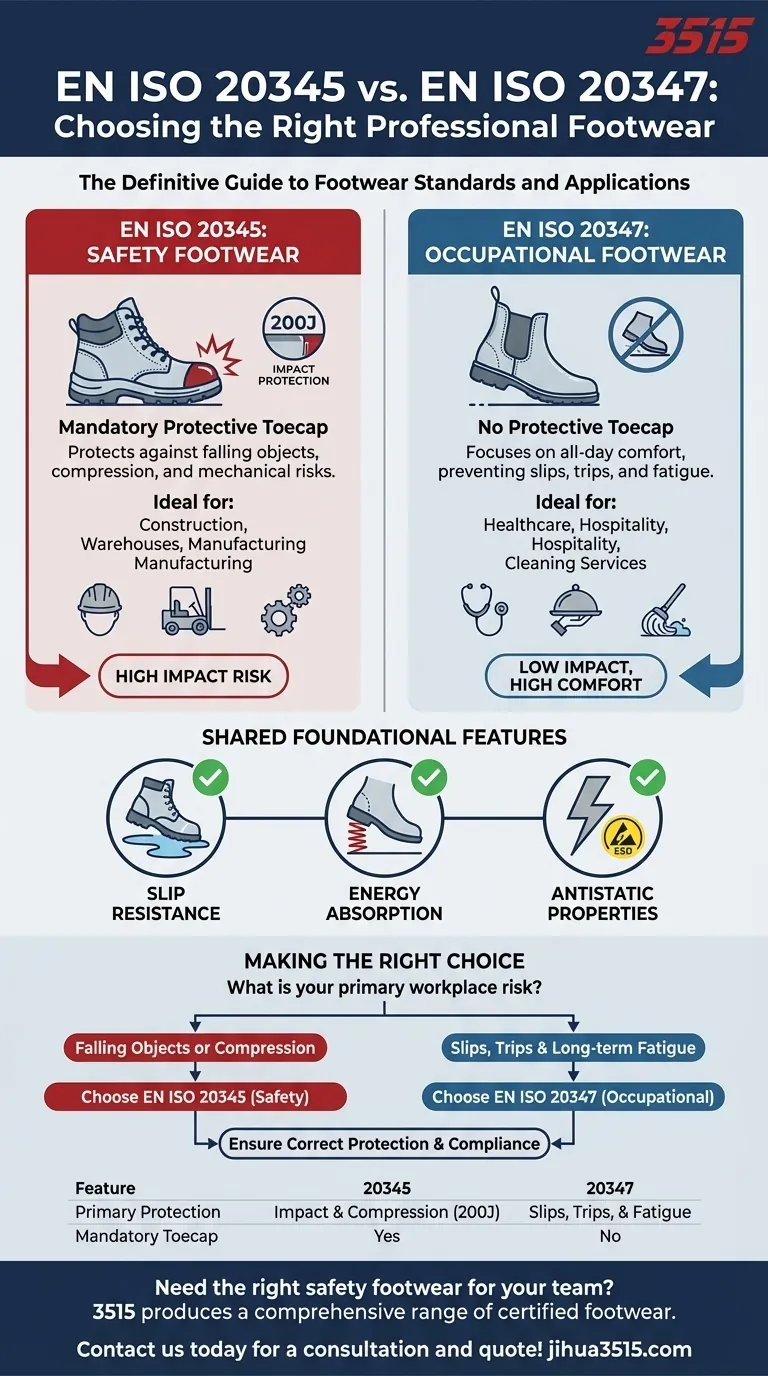 How does EN ISO 20347 differ from EN ISO 20345? Choose the Right Safety Footwear for Your Workplace Visual Guide