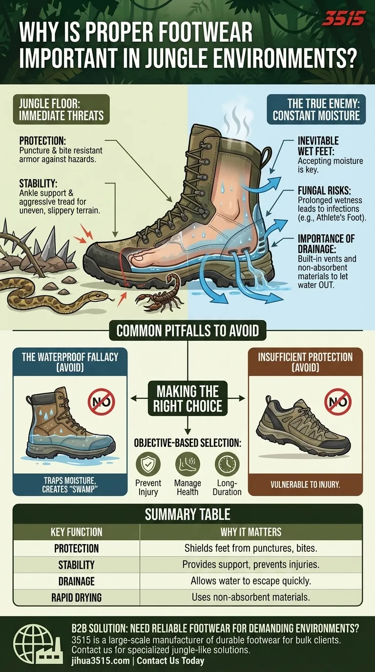 Pourquoi les chaussures appropriées sont-elles importantes dans les environnements de jungle ? Votre clé pour la sécurité et la santé Guide Visuel