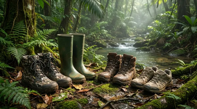 Quels types de chaussures sont abordés pour une utilisation en jungle ? Choisissez la meilleure botte pour un terrain humide et dangereux