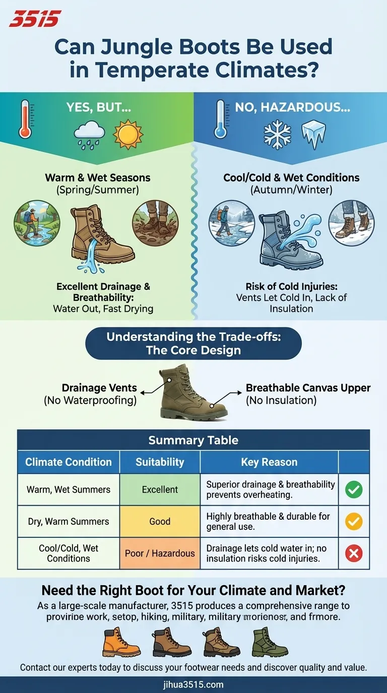 Les bottes de jungle peuvent-elles être utilisées dans des climats tempérés ? Maximiser le confort dans des conditions chaudes et humides Guide Visuel