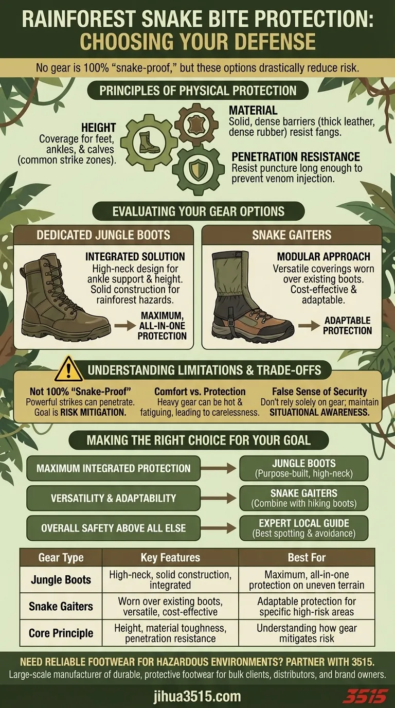 Quel type de chaussures offre une protection contre les morsures de serpent dans la forêt tropicale ? Équipement essentiel pour une sécurité maximale Guide Visuel