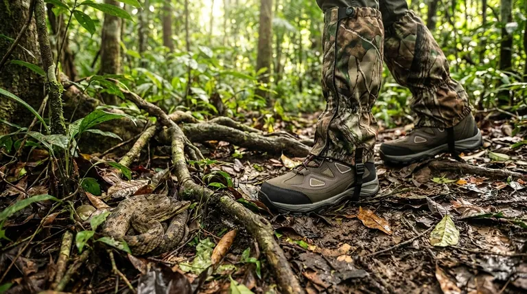 Quel type de chaussures offre une protection contre les morsures de serpent dans la forêt tropicale ? Équipement essentiel pour une sécurité maximale