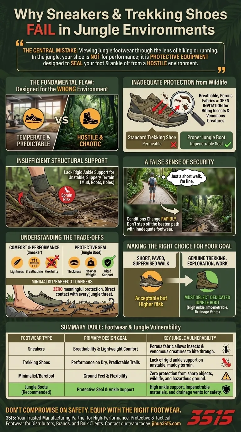 Pourquoi les baskets et les chaussures de randonnée sont-elles moins adaptées aux environnements de jungle ? Un guide des chaussures de protection appropriées Guide Visuel