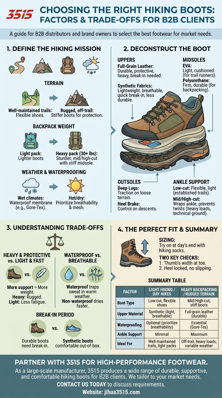 Quels facteurs faut-il prendre en compte lors du choix de chaussures de randonnée ? Caractéristiques clés pour le soutien, le confort et la durabilité Guide Visuel
