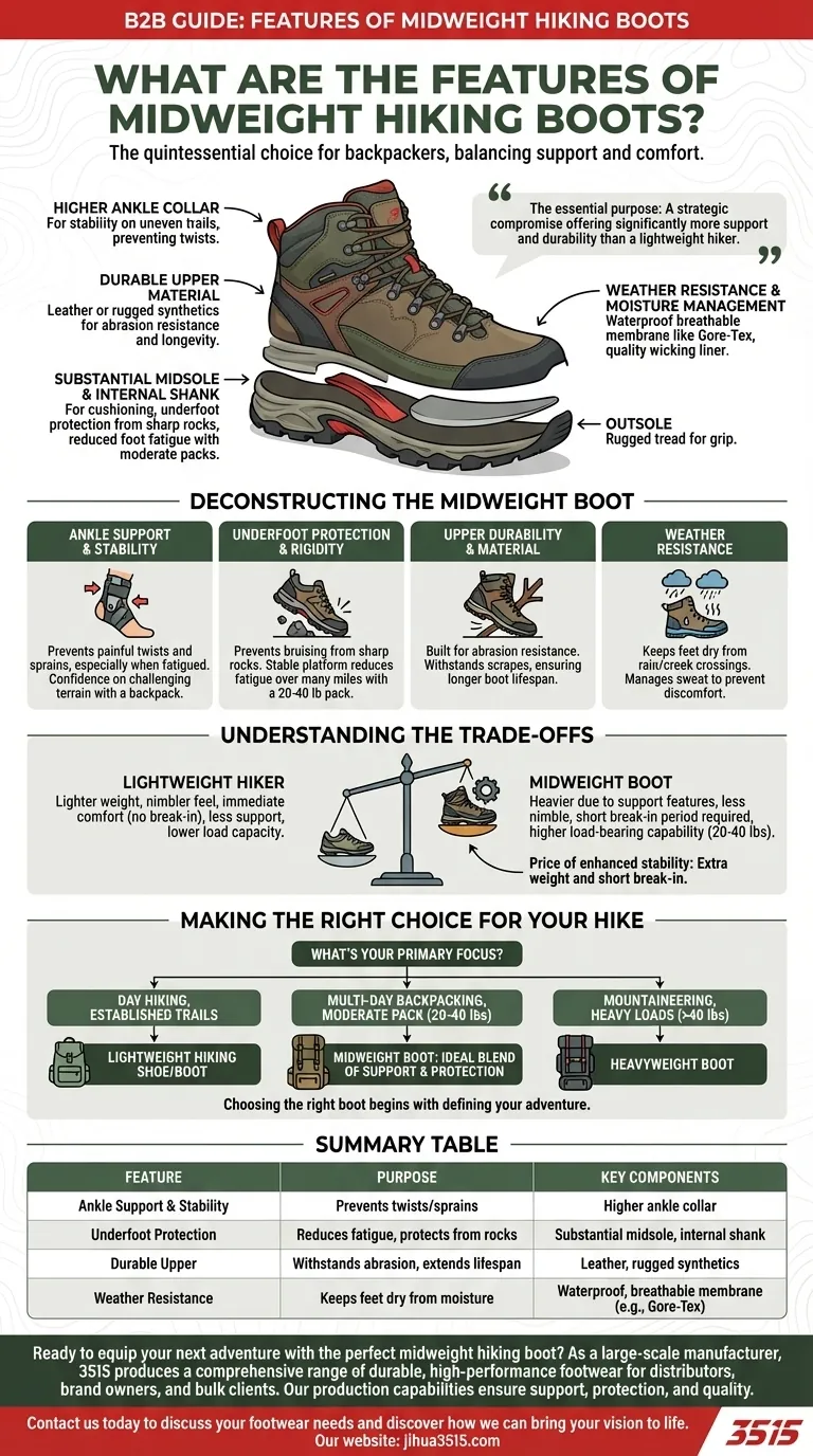 Quelles sont les caractéristiques des chaussures de randonnée mi-lourdes ? Votre guide des chaussures de backpacking polyvalentes Guide Visuel