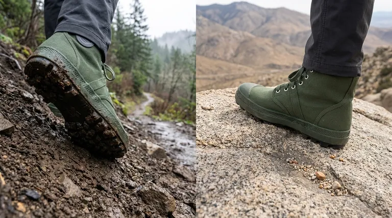 Quels facteurs déterminent l'adhérence d'une chaussure de randonnée ? Adaptez votre chaussure au sentier pour une adhérence optimale.