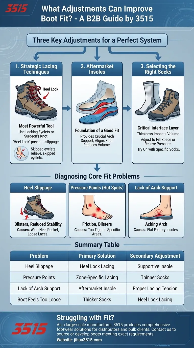 Quels ajustements peuvent améliorer l'ajustement des bottes ? Maîtriser le laçage, les semelles intérieures et les chaussettes pour un ajustement parfait Guide Visuel