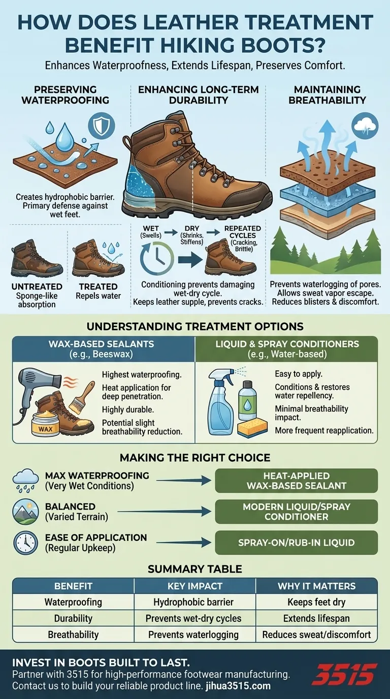 Comment le traitement du cuir bénéficie-t-il aux chaussures de randonnée ? Prolonge la durée de vie, améliore l'imperméabilité et le confort Guide Visuel