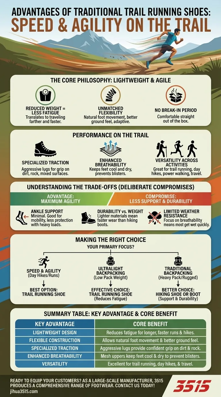 Quels sont les avantages des chaussures de trail traditionnelles ? Atteignez une vitesse et une agilité inégalées sur les sentiers Guide Visuel
