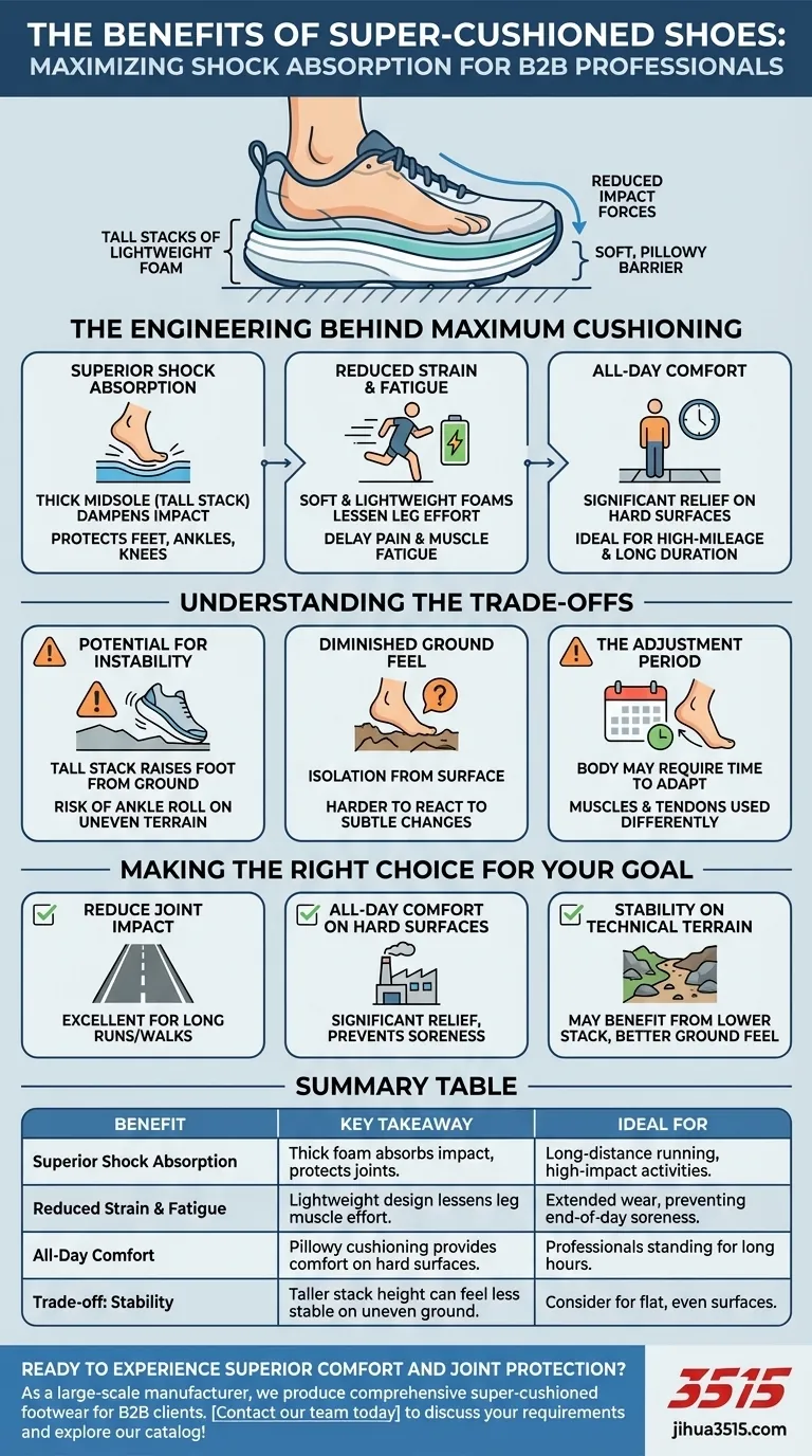 Quels sont les avantages des chaussures ultra-amorties ? Confort supérieur et protection des articulations Guide Visuel