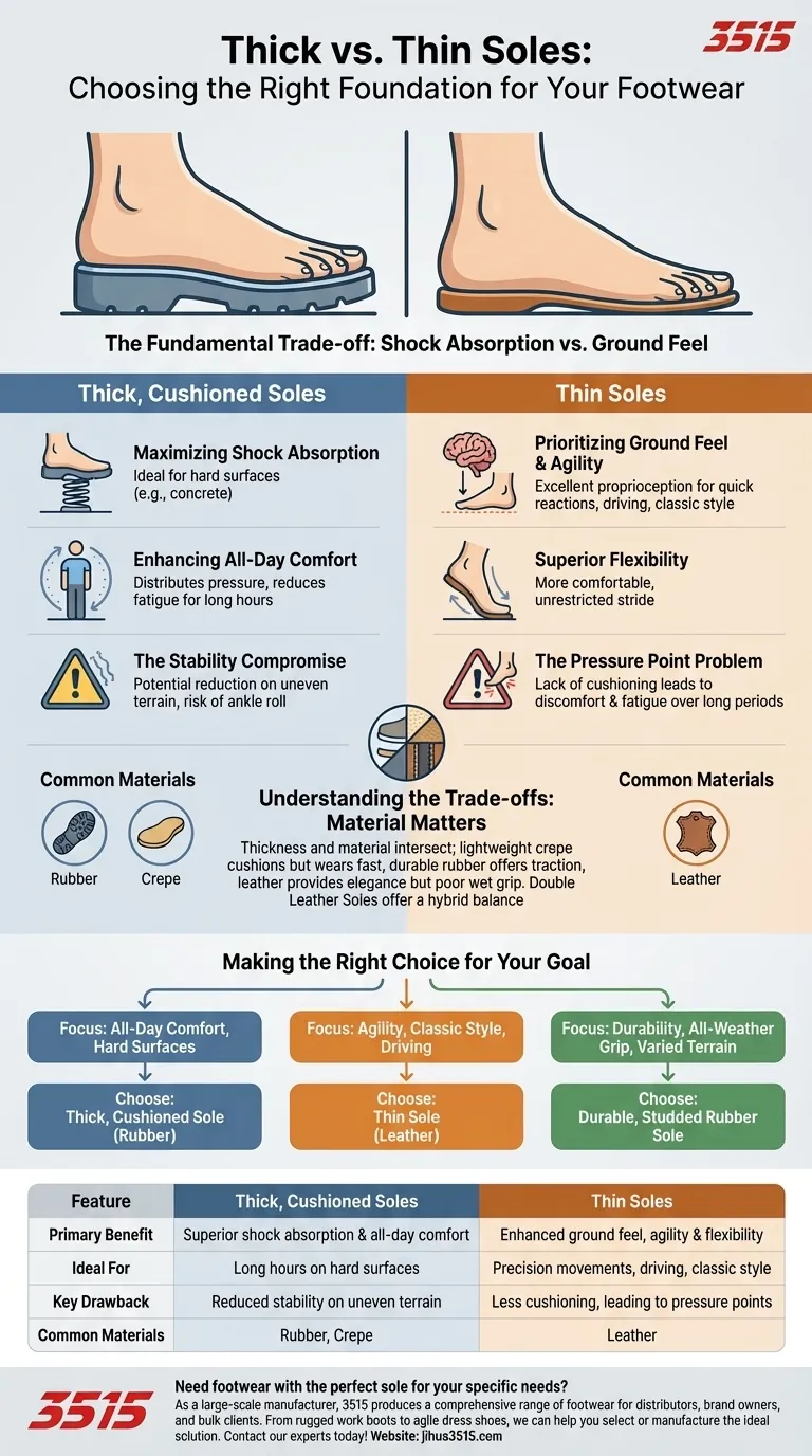 Quels sont les avantages et les inconvénients des semelles épaisses et rembourrées par rapport aux semelles fines ? Trouvez votre ajustement parfait Guide Visuel