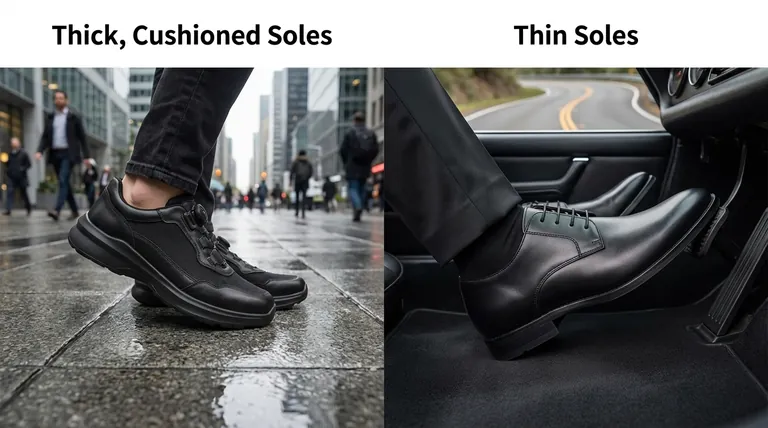 Quels sont les avantages et les inconvénients des semelles épaisses et rembourrées par rapport aux semelles fines ? Trouvez votre ajustement parfait