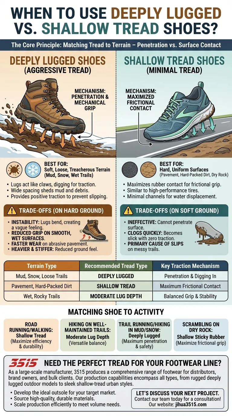 Quand faut-il utiliser des chaussures à crampons profonds ? Choisir la bonne semelle pour votre terrain Guide Visuel