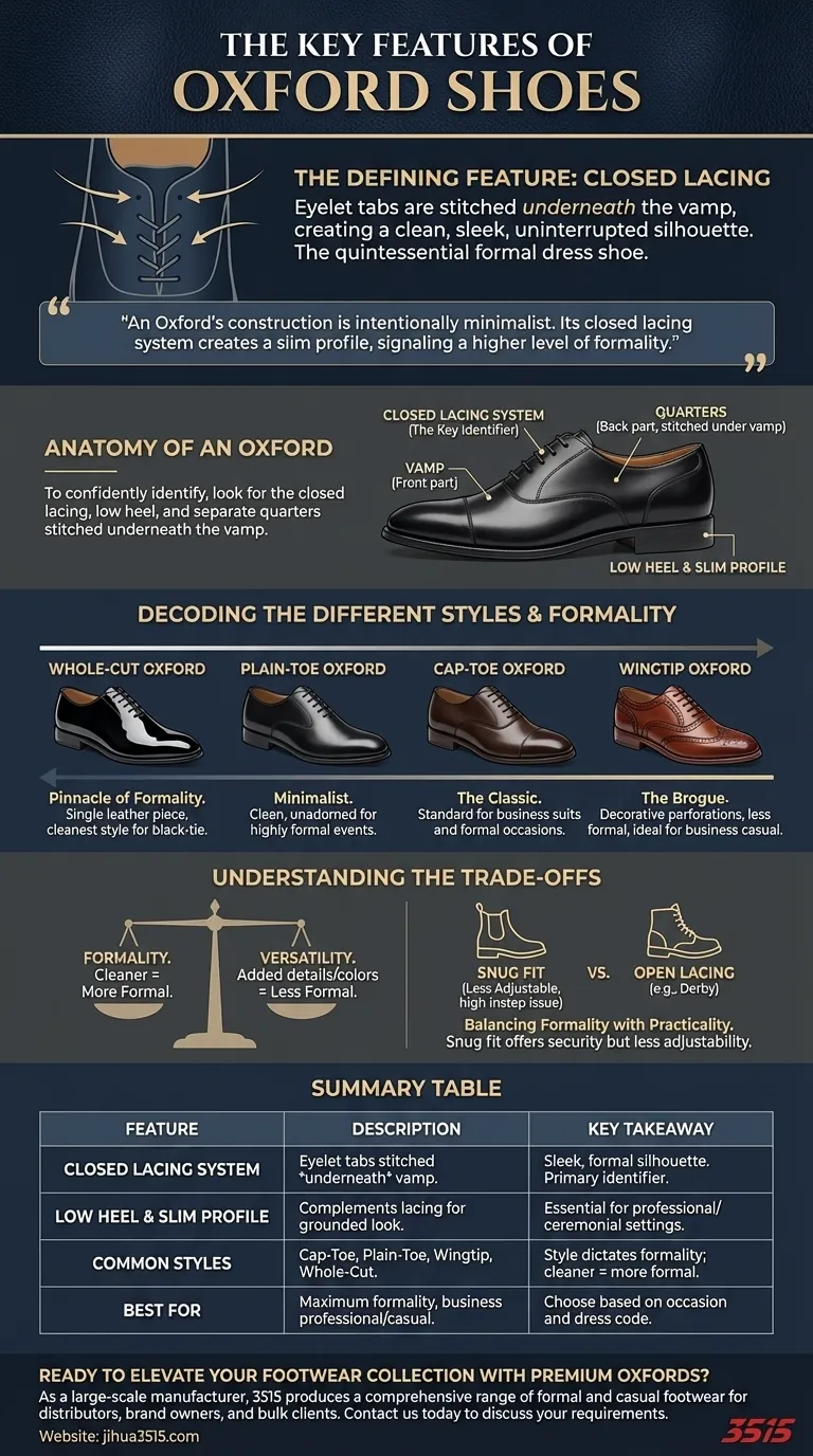 Quelles sont les caractéristiques clés des chaussures Oxford ? Un guide du style de chaussure formelle Guide Visuel