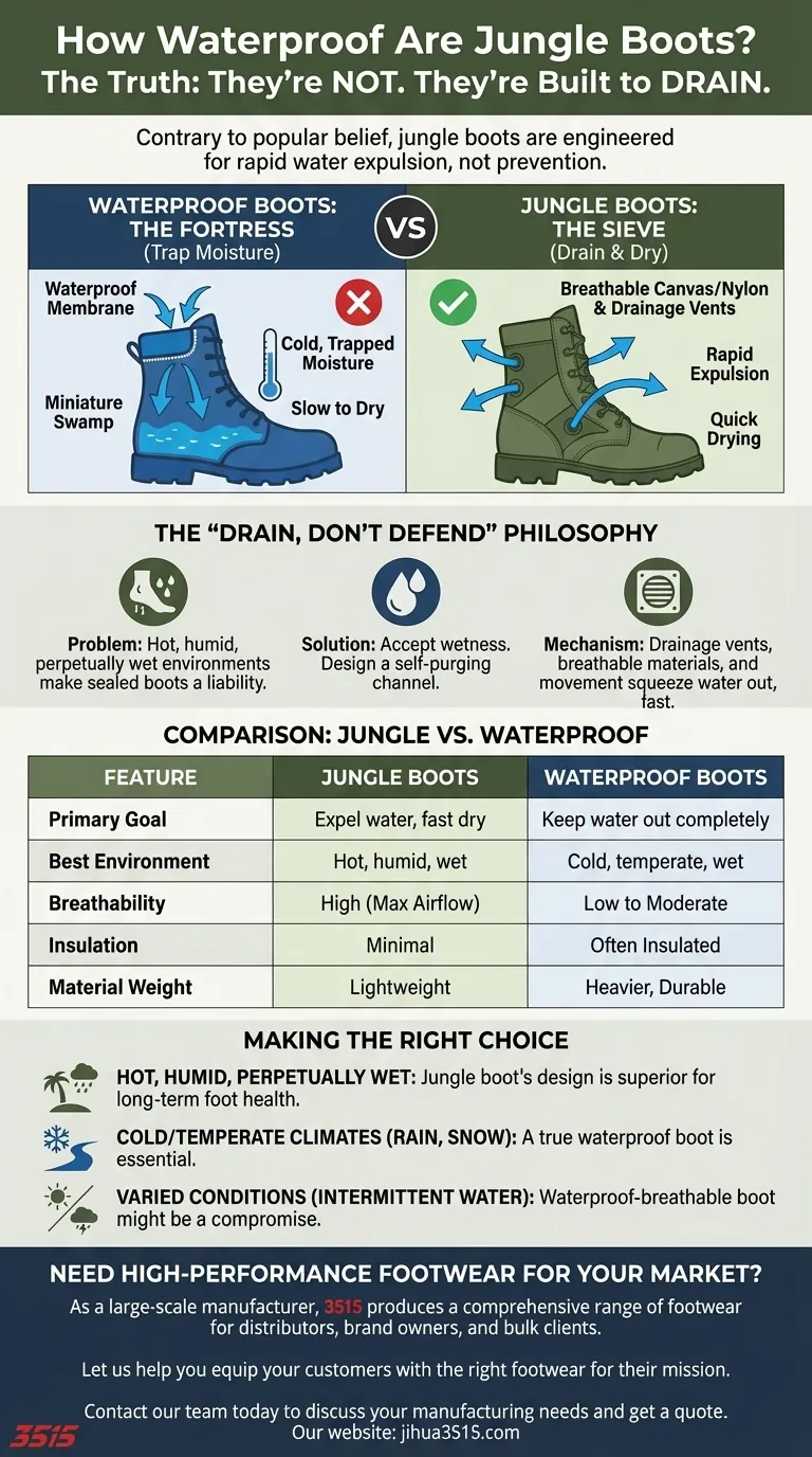 Quelle est l'imperméabilité des bottes de jungle ? Équilibrer les conditions humides et la respirabilité Guide Visuel
