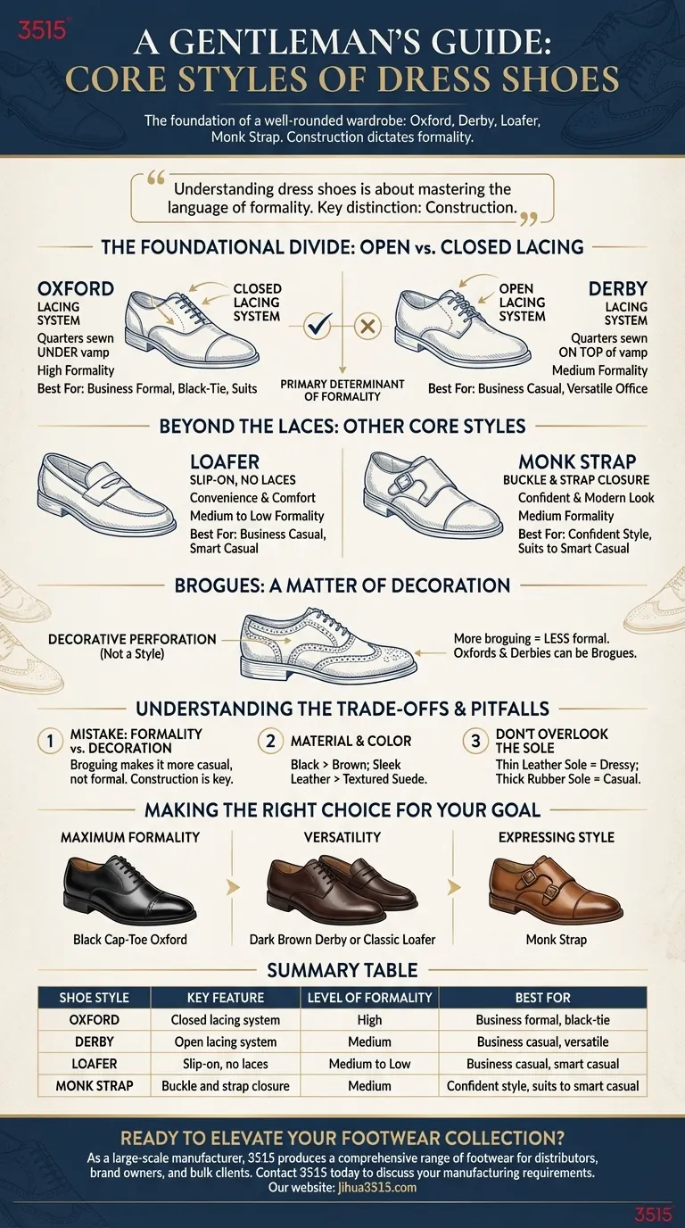 What are some common styles of dress shoes? Master the Language of Formality Visual Guide