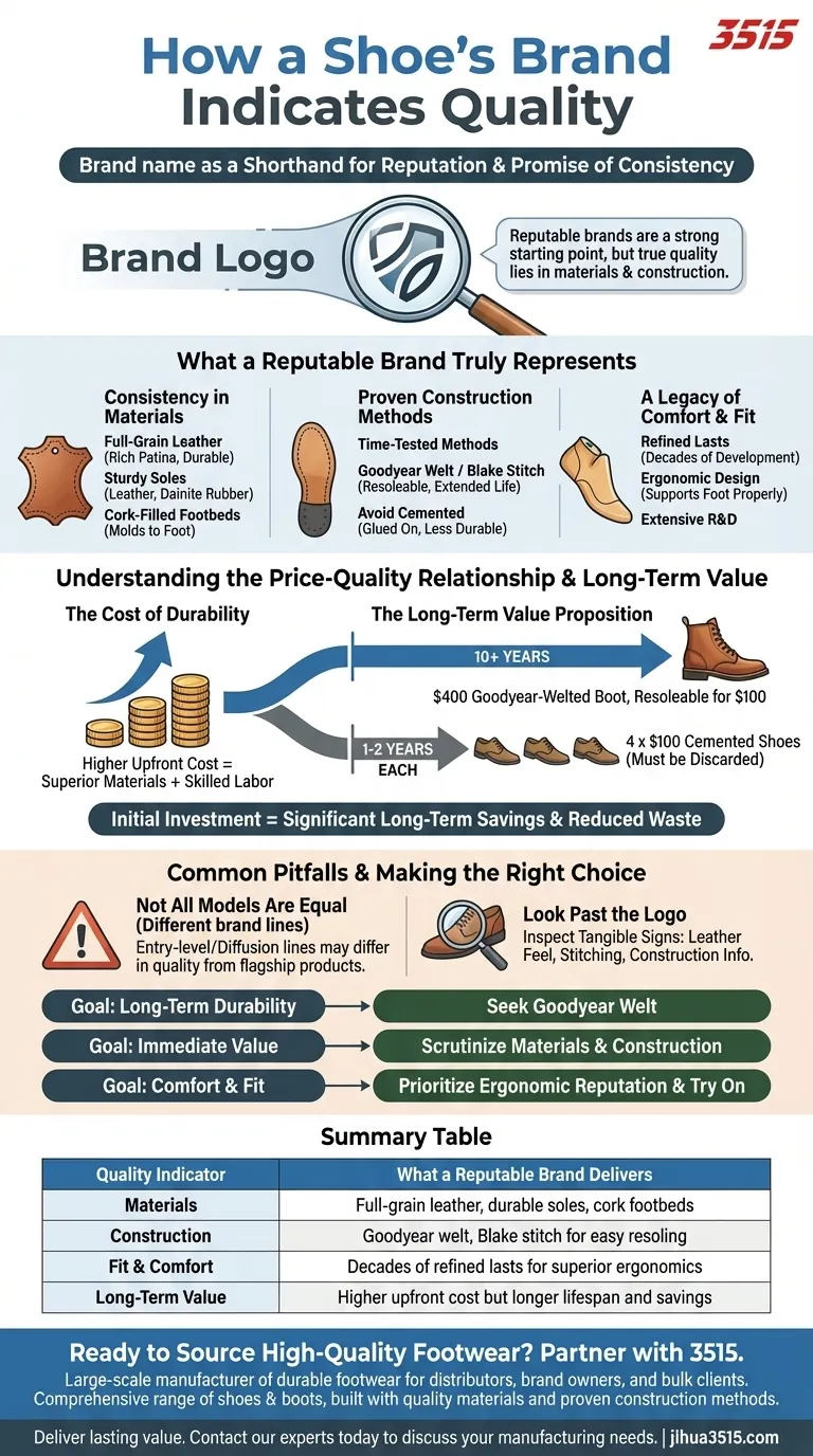 Come può il marchio di una scarpa indicare la sua qualità? Una guida al valore duraturo e alla resistenza Guida Visiva