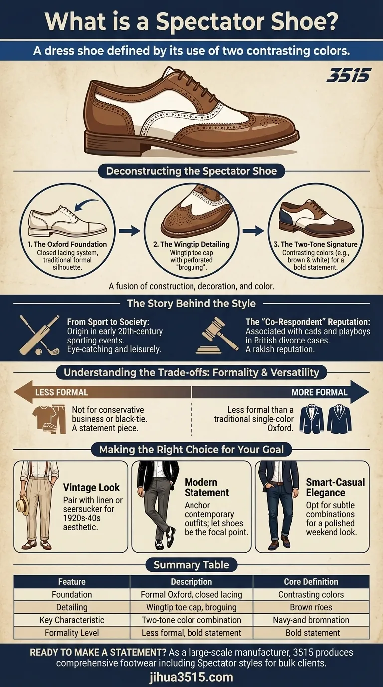 Qu'est-ce qu'une chaussure Spectator ? Une déclaration audacieuse dans un style bicolore Guide Visuel