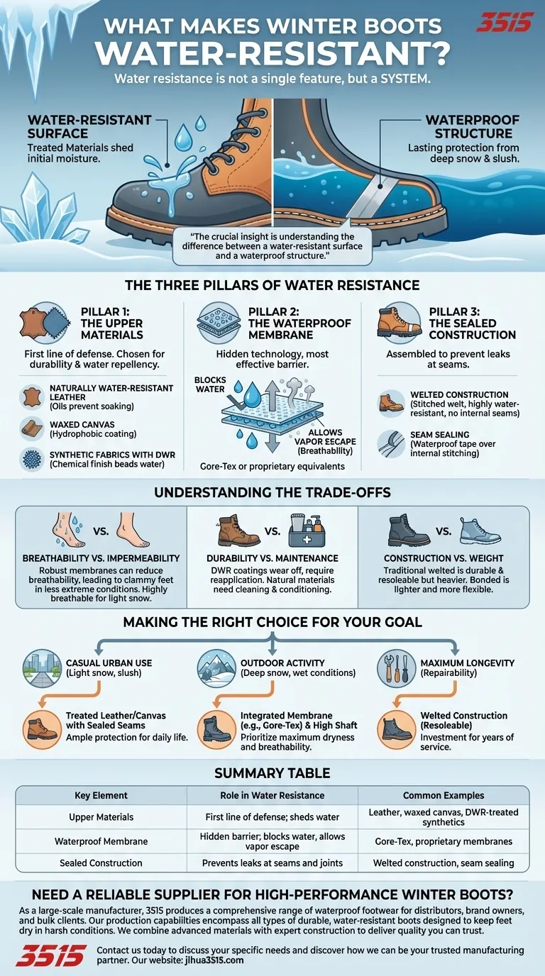 Qu'est-ce qui rend les bottes d'hiver résistantes à l'eau ? Découvrez les secrets pour des pieds secs et chauds Guide Visuel