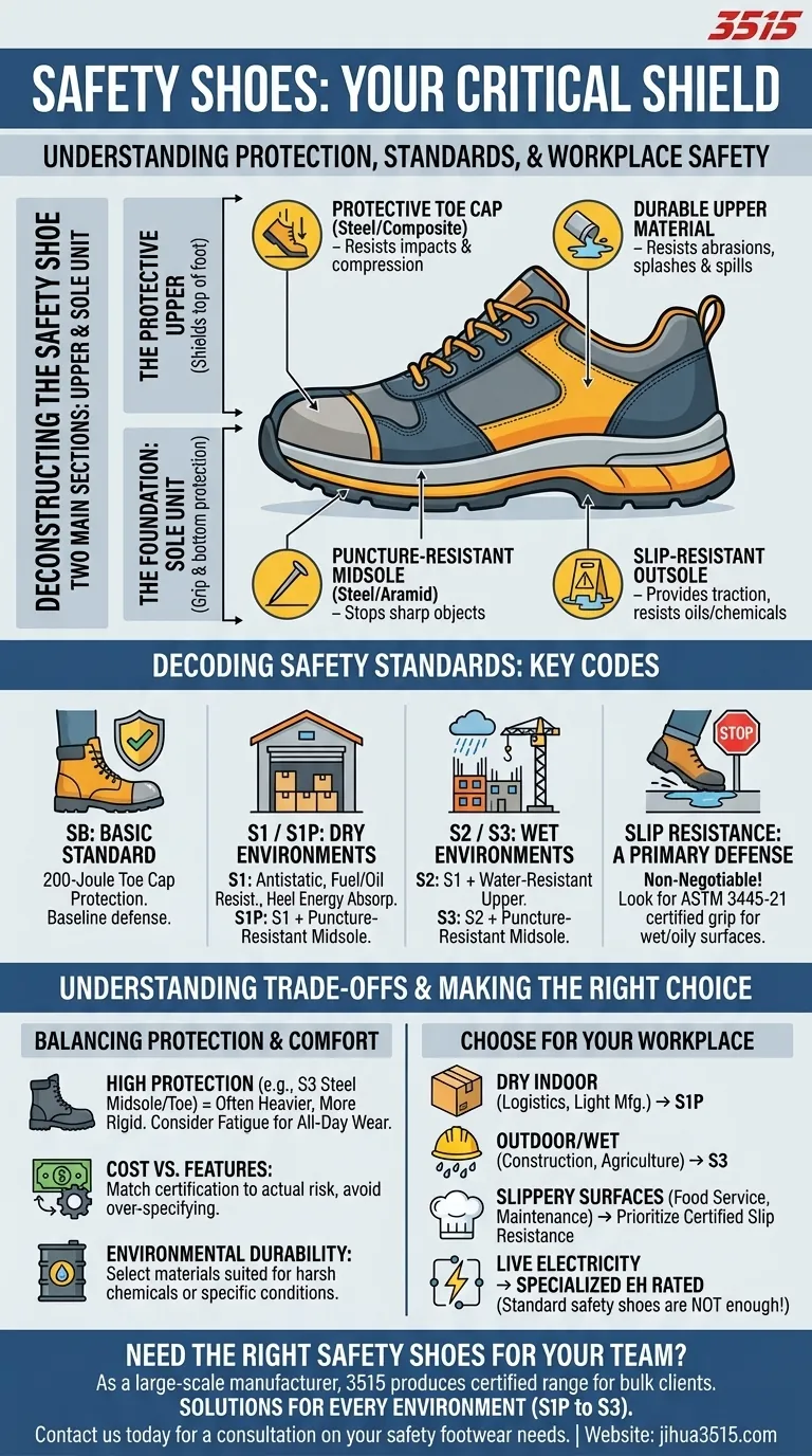 O que são sapatos de segurança e por que são importantes? Guia Essencial para Proteção dos Pés no Local de Trabalho Guia Visual