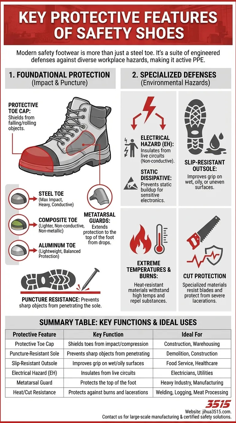¿Cuáles son las características de protección clave del calzado de seguridad? Guía esencial para la seguridad en el lugar de trabajo Guía Visual