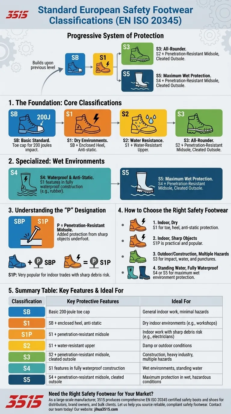 Каковы стандартные европейские классификации защитной обуви? Руководство по EN ISO 20345 Визуальное руководство