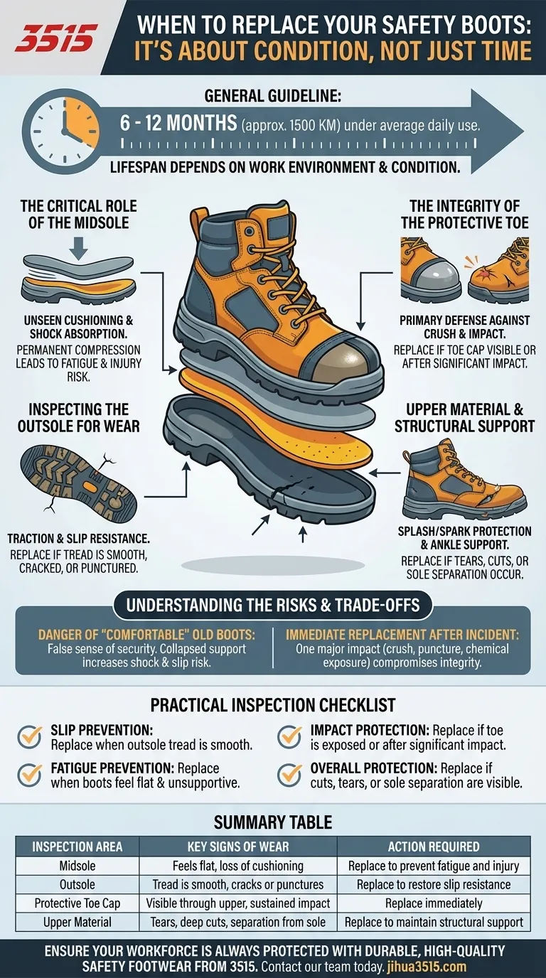 How long can you wear safety boots? The Lifespan is Determined by Wear, Not Time Visual Guide