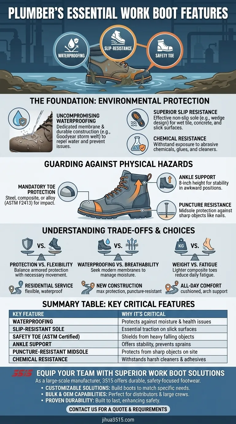 ¿Qué características son importantes para los fontaneros en las botas de trabajo? La guía definitiva de seguridad y rendimiento Guía Visual