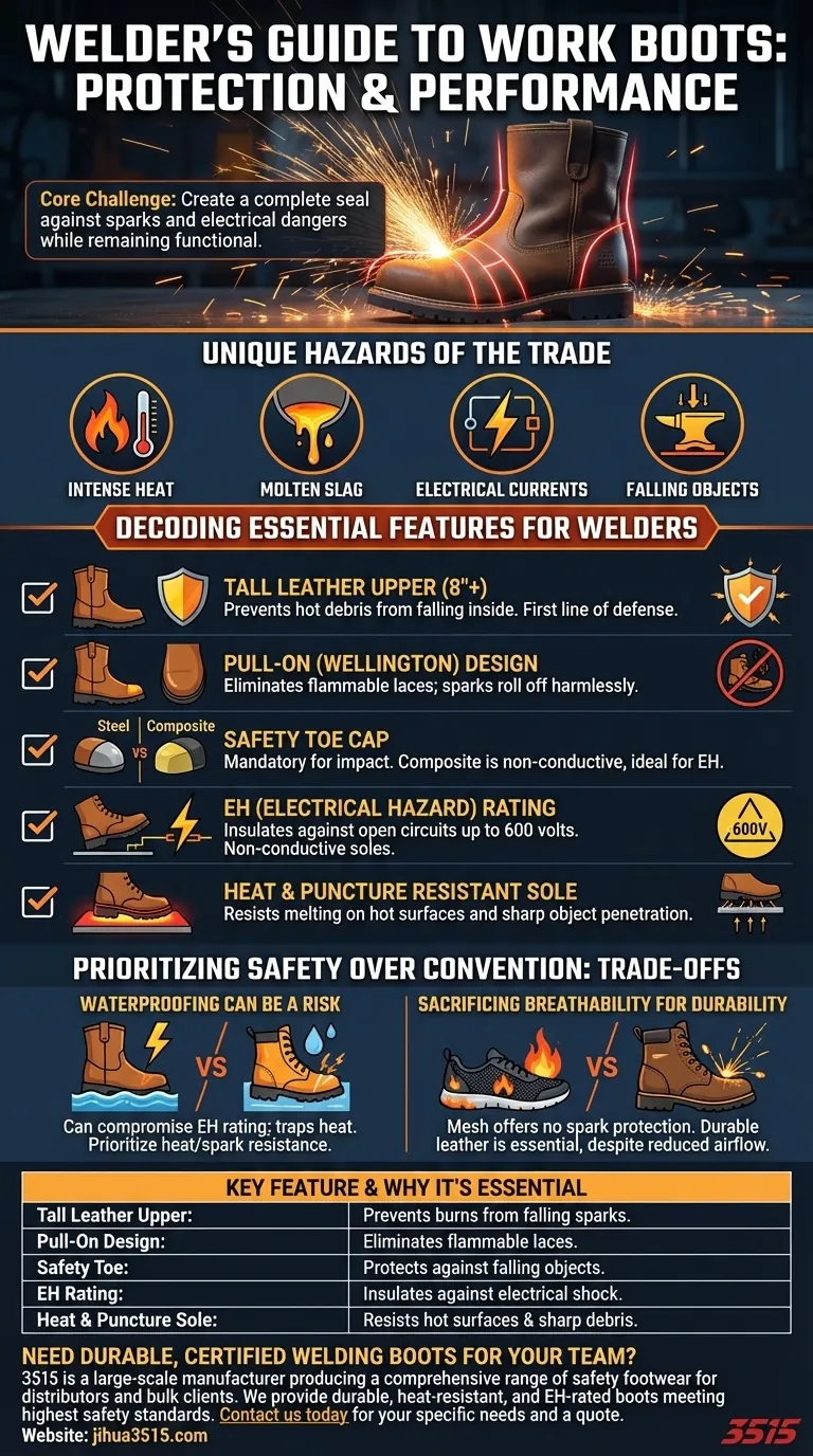 Que doivent considérer les soudeurs lors de la sélection de bottes de travail ? Explication des caractéristiques de sécurité essentielles Guide Visuel