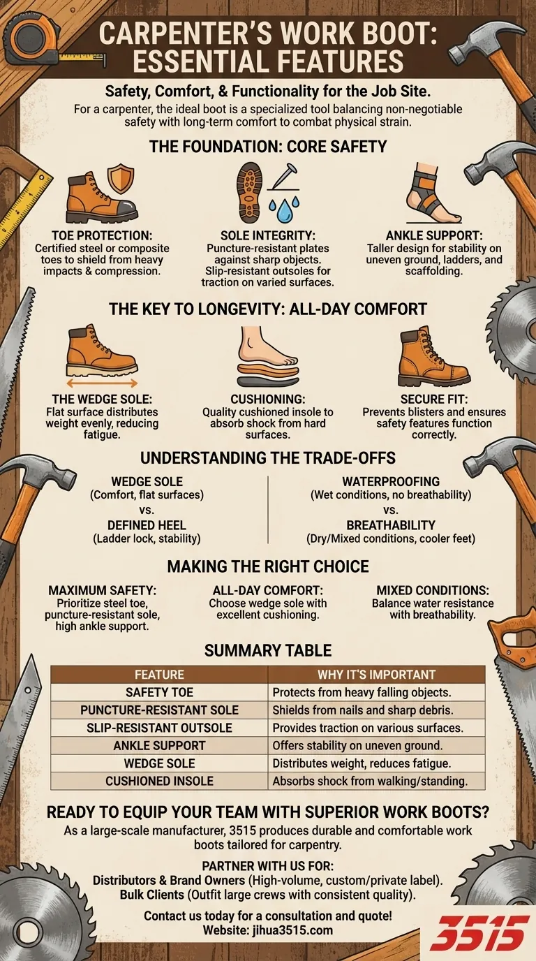 Quelles sont les caractéristiques recommandées pour les bottes de travail des charpentiers ? Un guide sur la sécurité, le confort et la durabilité Guide Visuel