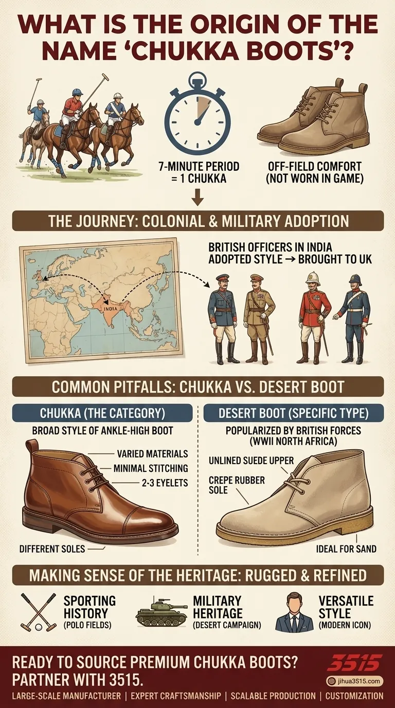Quelle est l'origine du nom « chukka boots » ? Des terrains de polo au style mondial Guide Visuel