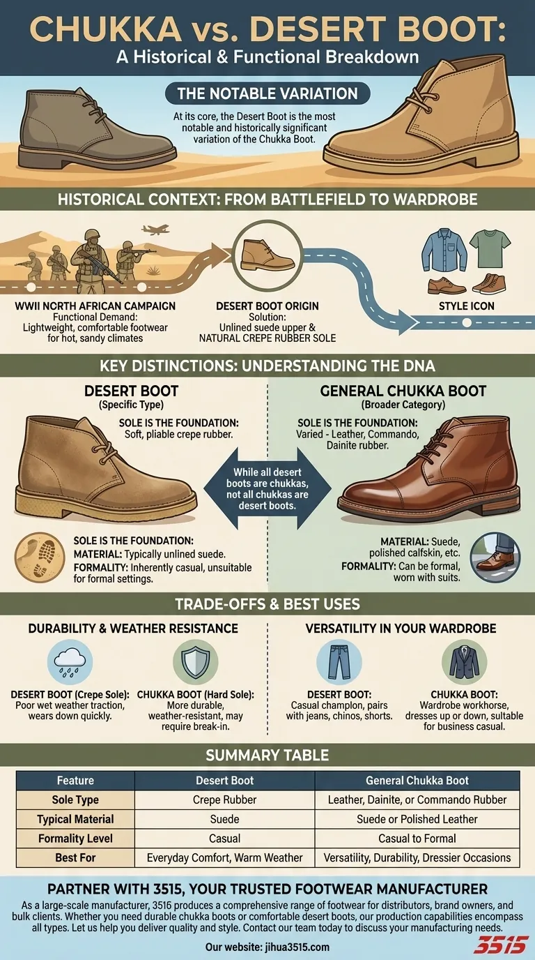 ¿Cuál es una variación notable de la bota chukka? Los orígenes militares de la bota desierto Guía Visual
