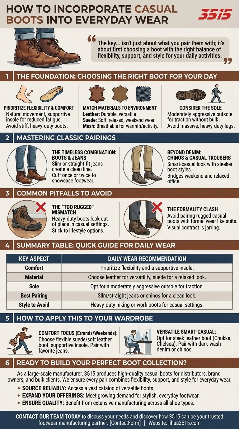 Comment intégrer des bottes décontractées dans la vie de tous les jours ? Maîtriser le confort et le style pour toutes les occasions Guide Visuel