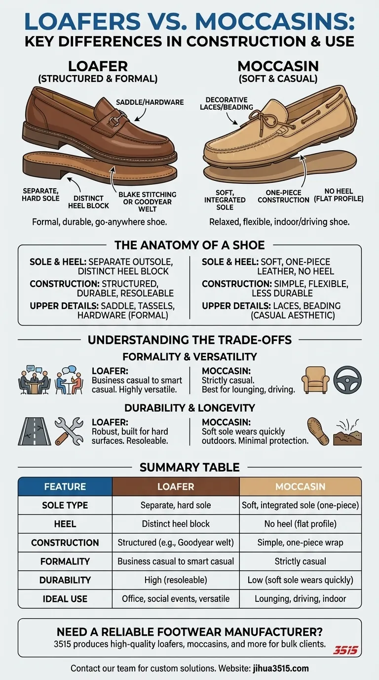 En quoi les mocassins diffèrent-ils des chaussures à enfiler ? Comprendre la construction, la formalité et l'usage Guide Visuel