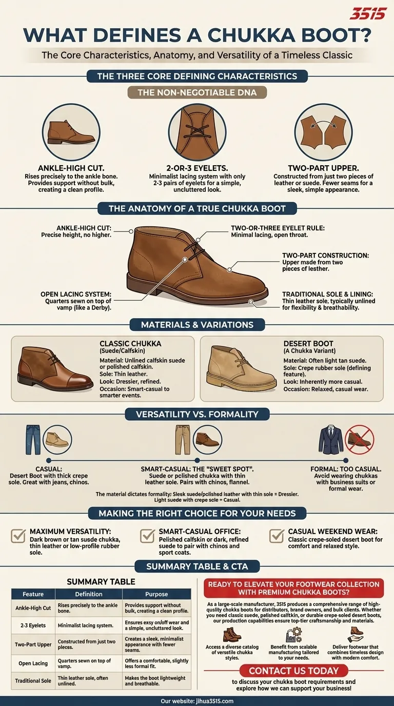 Qu'est-ce qui définit une botte chukka ? Le guide ultime de ses caractéristiques clés et de son style Guide Visuel
