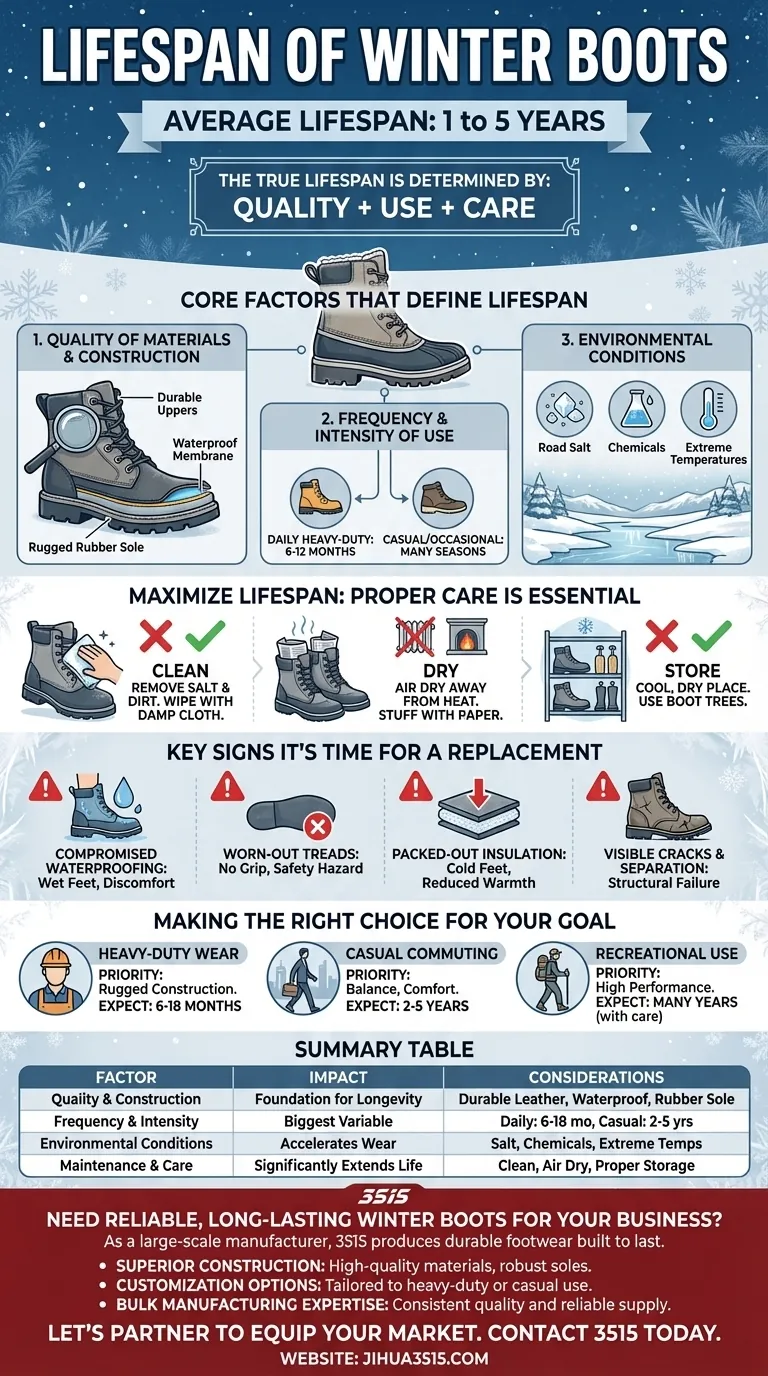 Quelle est la durée de vie moyenne des bottes d'hiver ? Maximiser la durabilité et les performances Guide Visuel