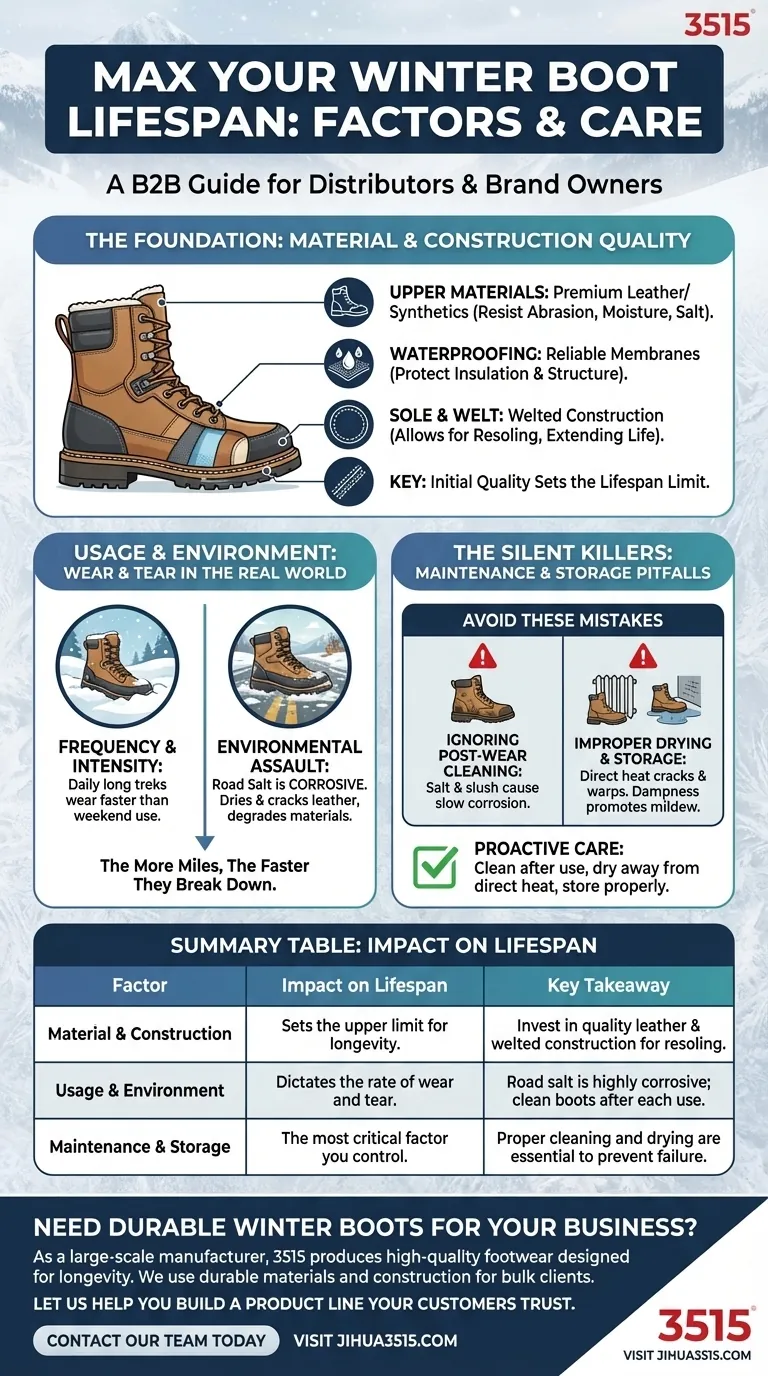 Quels facteurs influencent la durée de vie des bottes d'hiver ? Maximisez la durabilité grâce à un entretien approprié Guide Visuel