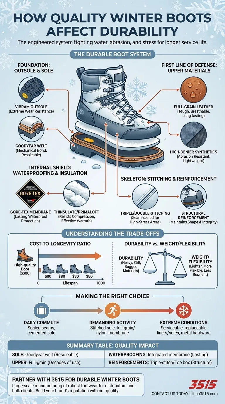 Comment la qualité des bottes d'hiver affecte-t-elle leur durabilité ? Un guide pour des performances durables Guide Visuel