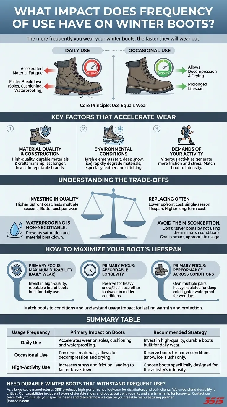 Quel impact la fréquence d'utilisation a-t-elle sur les bottes d'hiver ? Maximiser la durabilité et la valeur Guide Visuel